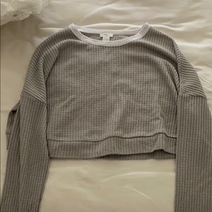 Gray Cropped Long Sleeve